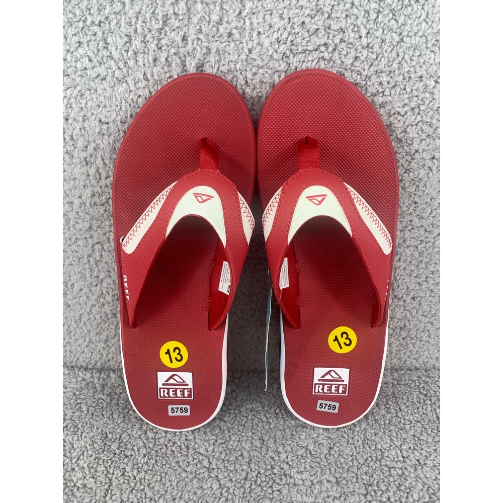 Reef Fanning Pregame Crimson White Flip Flops CJ6402 Men's Sz 13 NWT